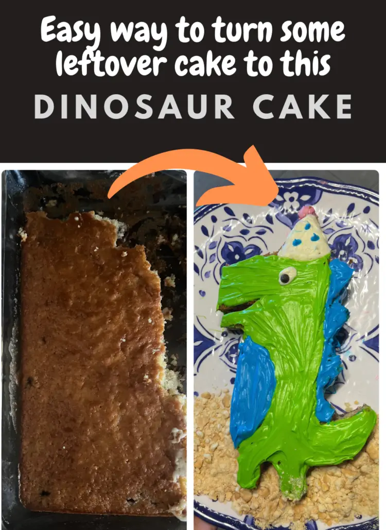 Quick and Easy way to transform a leftover cake into a dinosaur cake