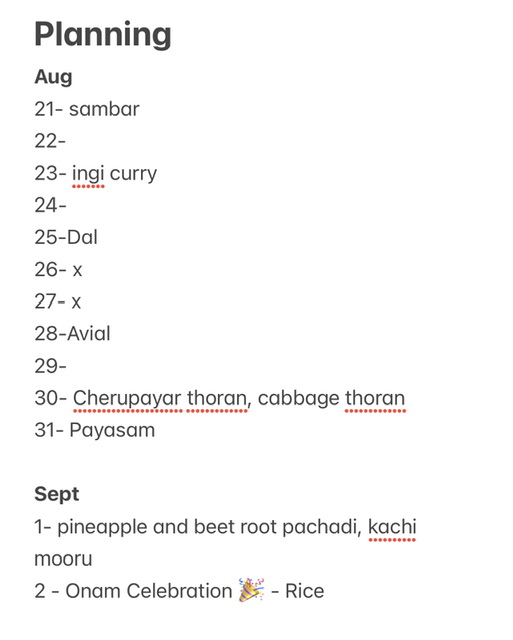 Onam Feast for Dummies