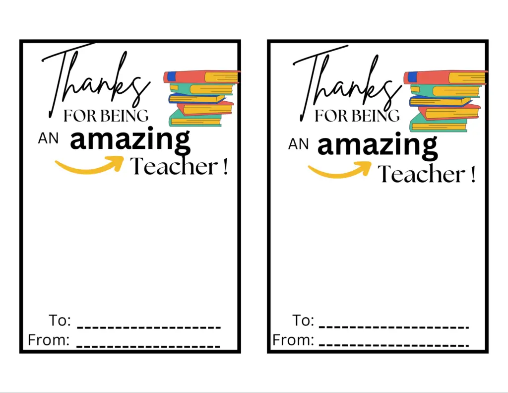 FREE Printable Amazon Gift Card Holder for Teachers